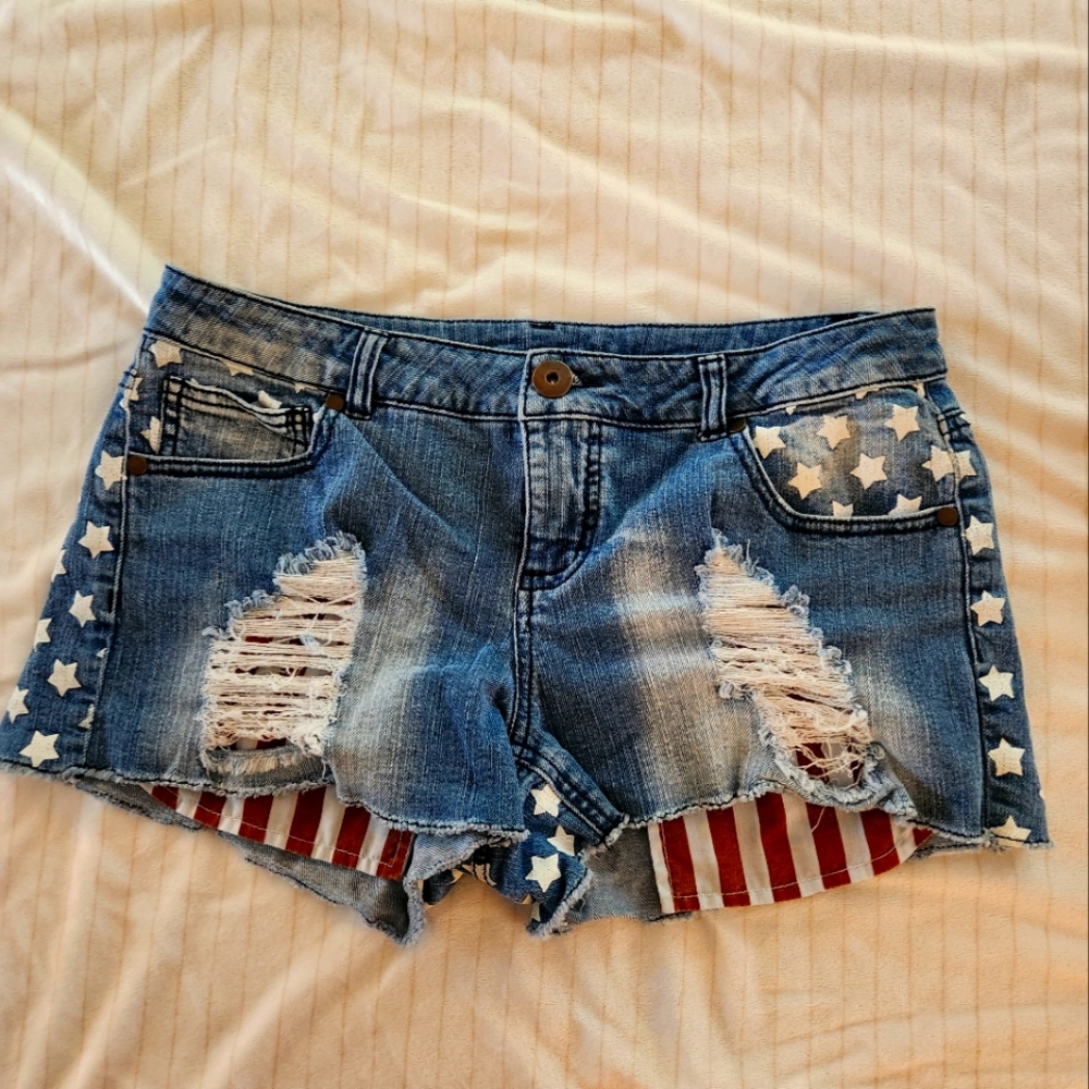 Xhilaration Patriotic Jean Shorts